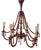 1950's Turkish Hand-Carved Wooden 6-Arm Chandelier Beaded & Hand-Painted For Sale - Image 4 of 6