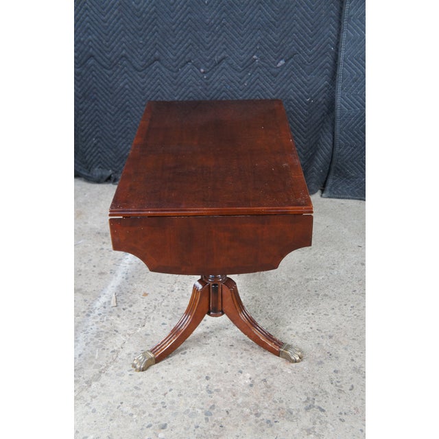 Late 20th Century Bombay Company Mahogany Drop Leaf Duncan Phyfe style Coffee Table Console For Sale - Image 9 of 10
