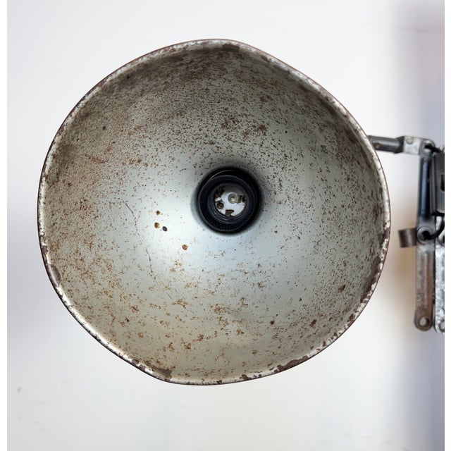 1960s Industrial Grey Scissor Wall Lamp from Elektroinstala, 1960s For Sale - Image 5 of 17