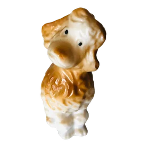 Vintage Porcelain Poodle Dog Figurine