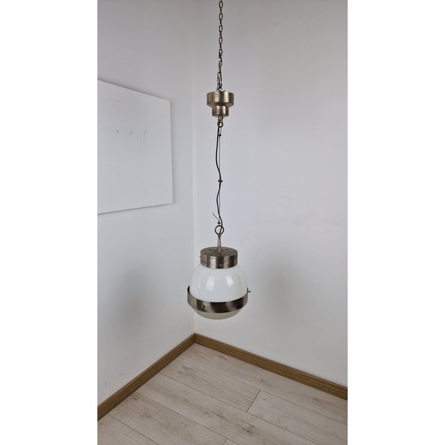 Artemide Delta Chandelier in Burnished Brass by Sergio Mazza for Artemide, 1960s For Sale - Image 4 of 10