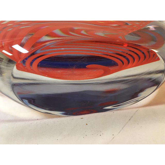 1970s Large Giuliano Tosi Signed Murano Art Glass Mid Century Modern Centerpiece Bowl For Sale - Image 5 of 10