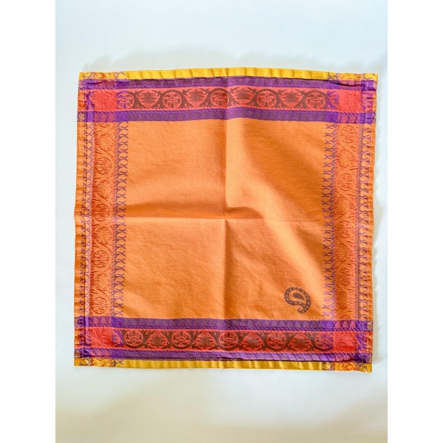 Late 20th Century French Jacquard Cloth Napkins, Set of 7 For Sale - Image 5 of 7