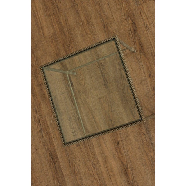 Metal Vintage Pair of Iron Glass Top Nesting Tables For Sale - Image 7 of 12