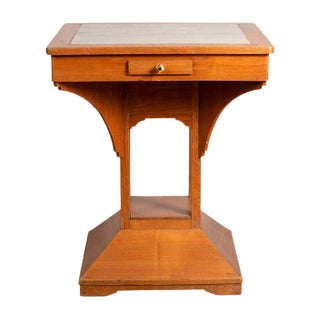 Dutch Colonial Square Table with Marble Inset For Sale