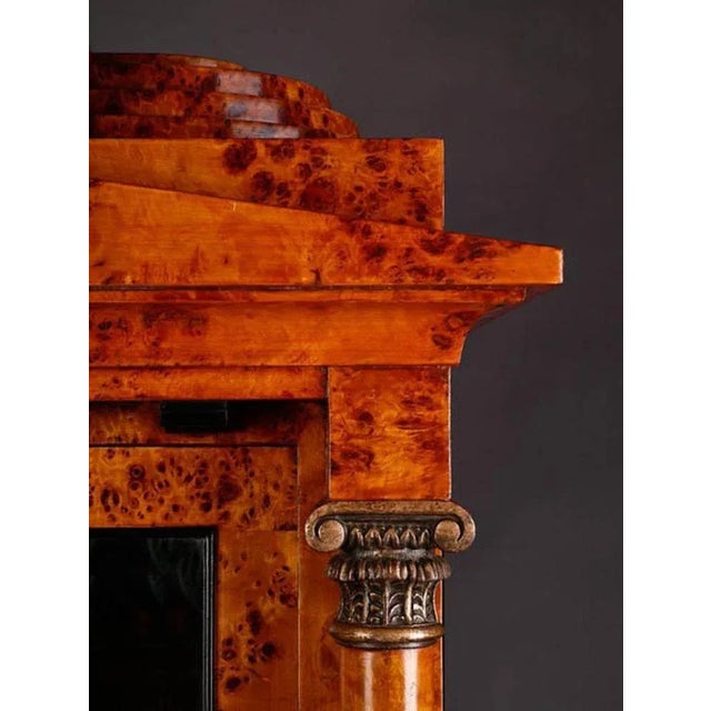 Wood 20th Century Biedermeier Style Three Sided Glass Vitrine For Sale - Image 7 of 11