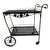 Vintage Mid Century Modern Salterini Style Outdoor Iron Bar Cart on Wheels For Sale