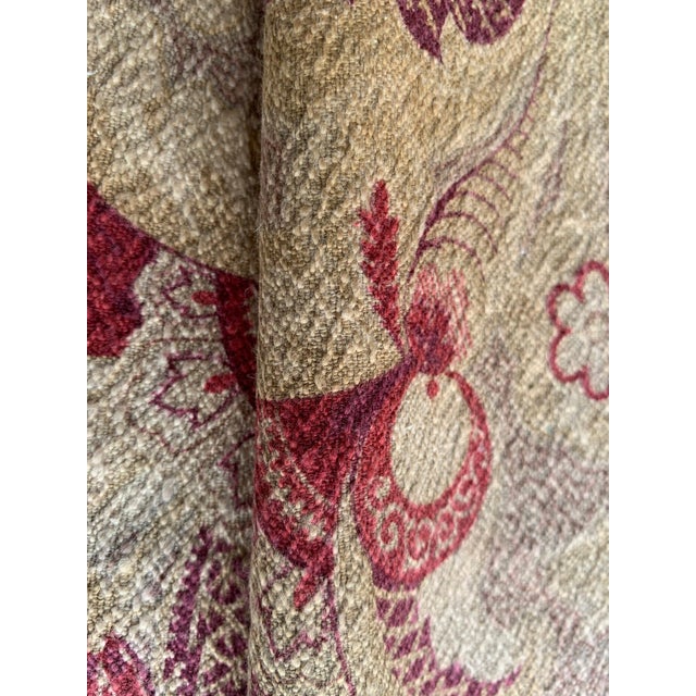 French Fabric Cretonne Floral Printed Botanical Heavy Cotton Cloth