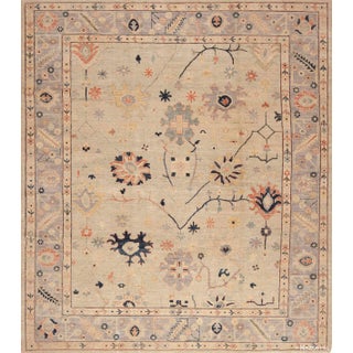 Modern Room Size Classic Turkish Oushak Design Contemporary Rug For Sale