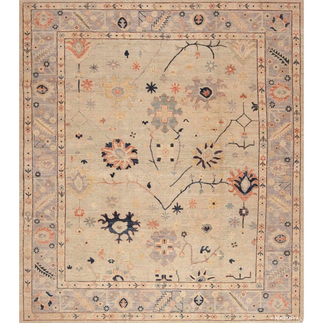 Modern Room Size Classic Turkish Oushak Design Contemporary Rug For Sale