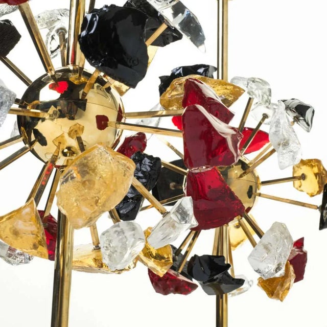 1980s 1980s Starburst Multi-Color Glass Lamps - a Pair For Sale - Image 5 of 9