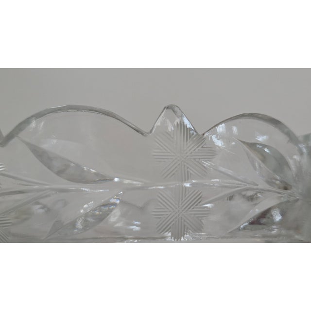 Vintage Cut Glass Star and Leaf Pedestal Compote For Sale - Image 11 of 18