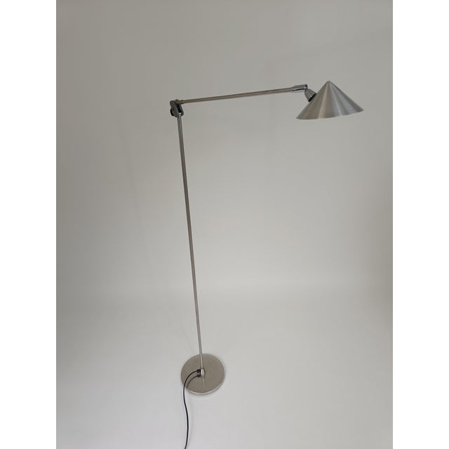 Pola Amstelveen – Floor lamp – 1980s Beautiful metal floor lamp by Pola. The lamp works properly, can be operated with an...