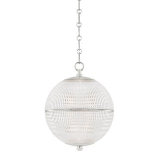 Mark D. Sikes 1 Light Sphere No. 3 Pendant, Small, Polished Nickel For Sale