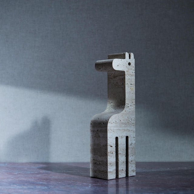 Giraffe Figurine in Travertine Marble by Fratelli Mannelli, 1975 For Sale - Image 11 of 12