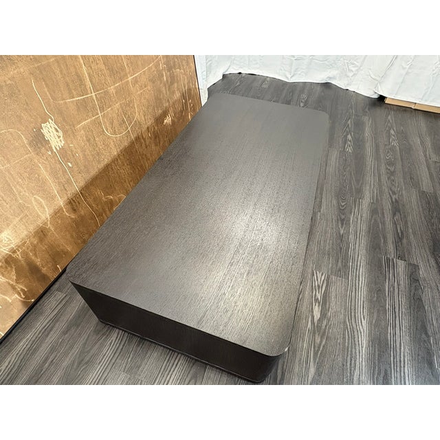 Black Rh Ligné Open Rectangular Coffee Table – 64" American White Oak | Architectural Open Plinth Design | Julie Lawrence Collection For Sale - Image 8 of 18