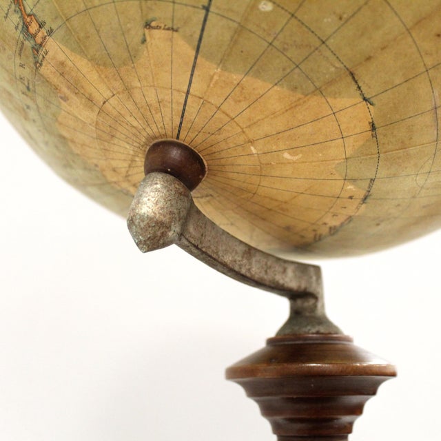 Terrestrial Globe with World Map and Compass from Dietrich Reimers, Berlin, 1912 For Sale - Image 10 of 15