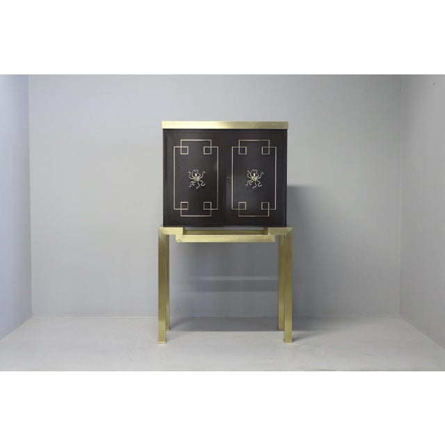 Vintage Art Deco Style Bar Cabinet in Brass, 1968 For Sale - Image 15 of 15