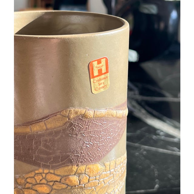1960s Mid Century Modern Lava Glaze “Earthwrap” Ceramic Vase by Haeger, Circa 1965 For Sale - Image 5 of 12