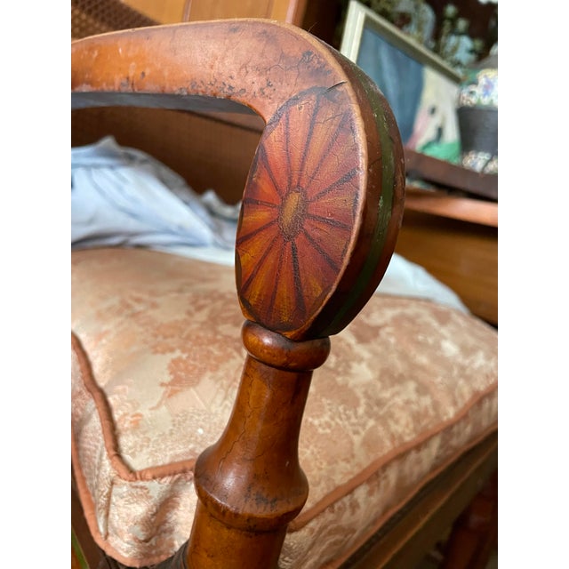 Edwardian Satinwood Painted Cane Seat Open Armchairs - a Pair For Sale - Image 11 of 12