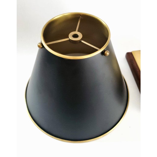 Wood Lamp French Bouillotte Style & Solid Brass Shade For Sale - Image 7 of 13