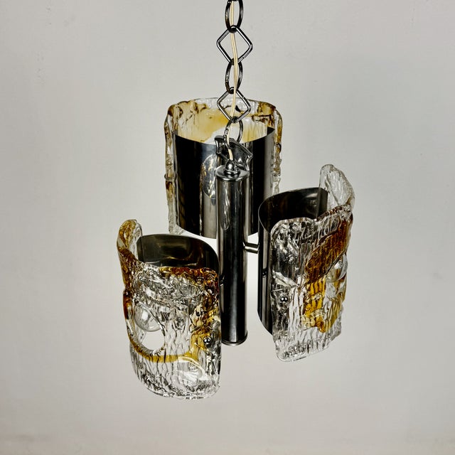 Mid-Century Modern Murano Chandelier attributed to Toni Zuccheri for Mazzega, Italy, 1970s For Sale - Image 9 of 11