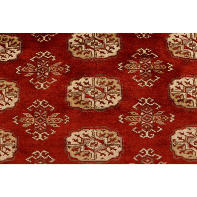 Tribal Bokhara Rust/Beige Hand Knotted Wool Rug For Sale - Image 4 of 9