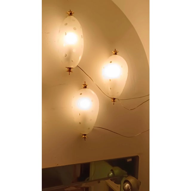 Murano Glass and Brass Wall Lamp by Paolo Venini for Venini, Italy, 1940s For Sale - Image 6 of 7