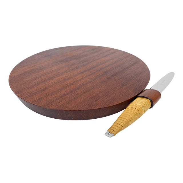Mid-Century Teak Cutting Board with Integrated Knife by Carl Auböck for Auböck Werkstätten, Austria, 1950s, Set of 2 For Sale