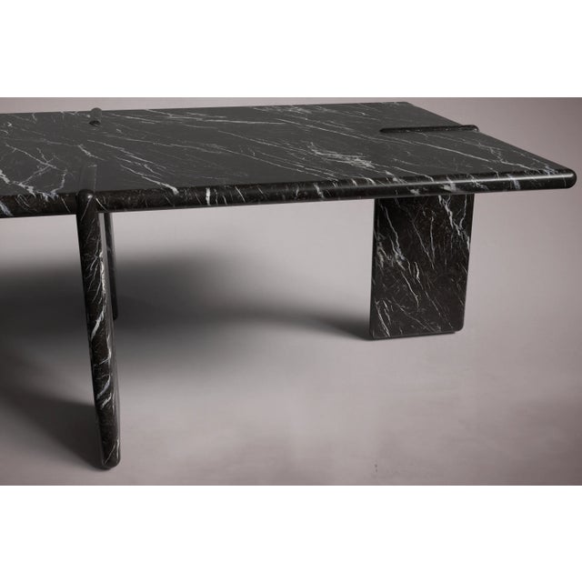 Not Yet Made - Made To Order Luna Rectangular Alexander Black Marble Coffee Table 55" For Sale - Image 5 of 5
