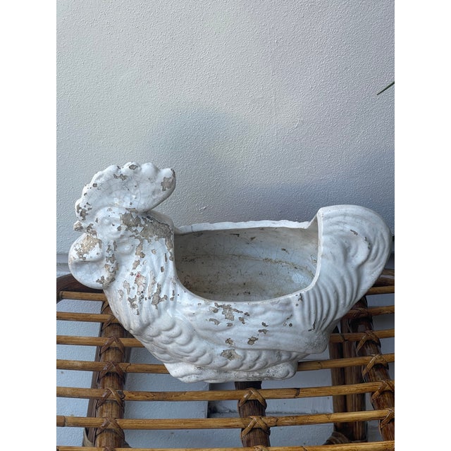 Vintage French Ceramic Cockerel Rooster Planter For Sale - Image 4 of 4