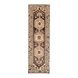 Vintage Hamadan Handmade Wool Runner For Sale