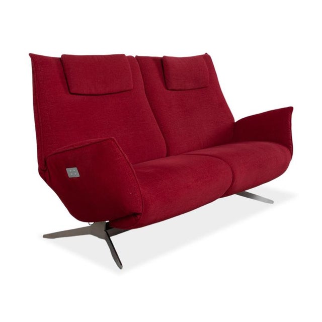 Modern Fabric Three-Seater Red Electric Function Evita Sofa from Koinor For Sale - Image 3 of 15