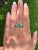 Metal Natural 2.05 Carat Colombian Emerald and Diamond Three-Stone Thin Band Ring in 1, Size 7.5 For Sale - Image 7 of 8