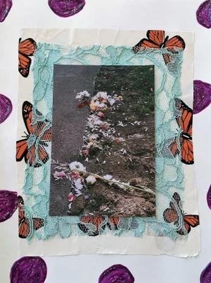 Contemporary Abstract Floral Mixed-Media Collage by Frances Sousa