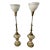 1960s Stiffel Style Brass and Enamel Torchiere Table Lamps - a Pair For Sale