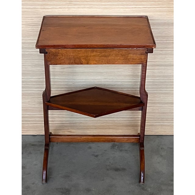 French Art Nouveau Side Table or Nightstand With Drawer and Shelve For Sale - Image 4 of 11