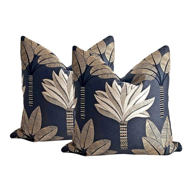 Charcoal Embroidered Pillows a Pair Chairish