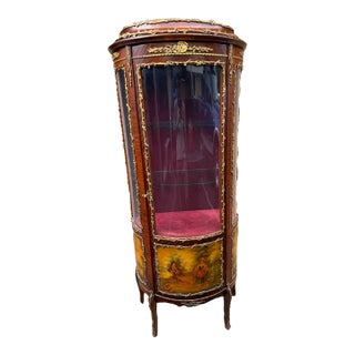 Vintage French Louis Xv Style Vitrine Display Curio Cabinet For Sale