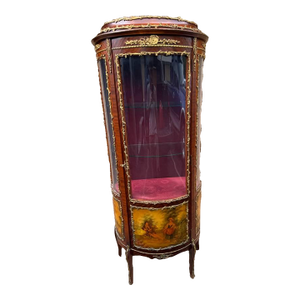 Vintage French Louis Xv Style Vitrine Display Curio Cabinet
