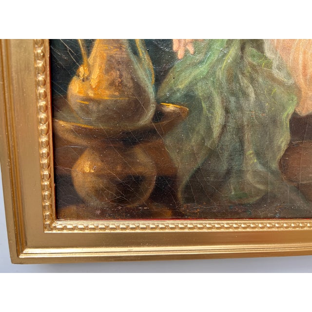 Antique Orientalist Royal Court Scene Oil Painting Signed Framed 19th Century For Sale - Image 10 of 11