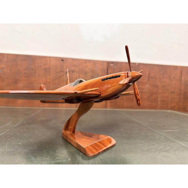 English Mahogany Spitfire Aircraft Model For Sale - Image 10 of 12
