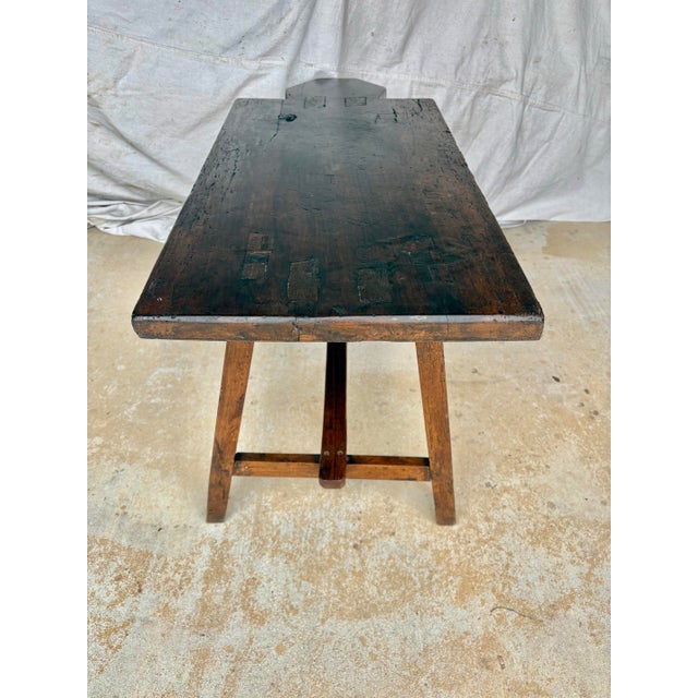 Early 20th Century French Walnut Bread Cutting Board Side Table For Sale - Image 9 of 12