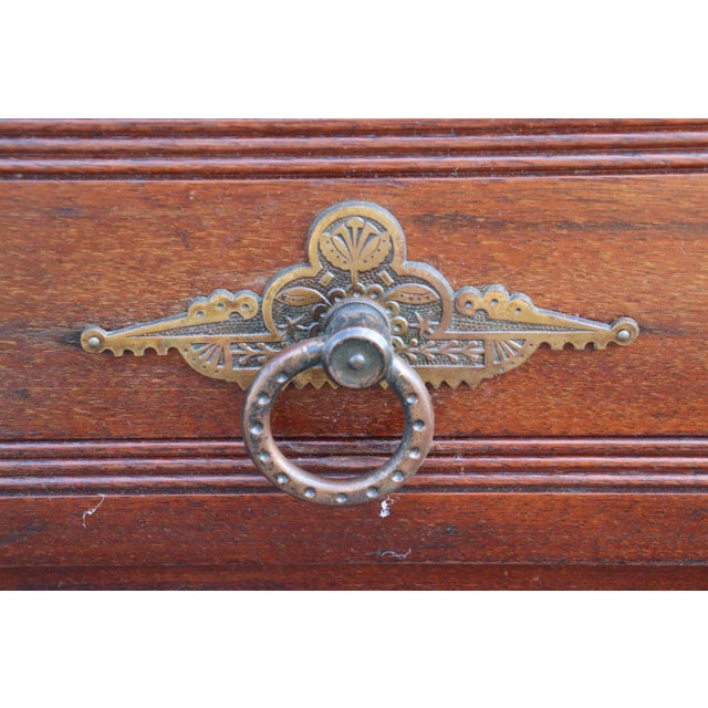 Antique Carved Walnut American Victorian Armoire Attributed to Daniel Pabst For Sale - Image 11 of 12