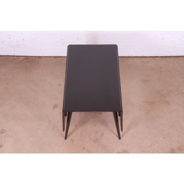 Paul McCobb Planner Group Black Lacquered Solid Maple Drop Leaf Dining Table, Newly Refinished For Sale - Image 10 of 13