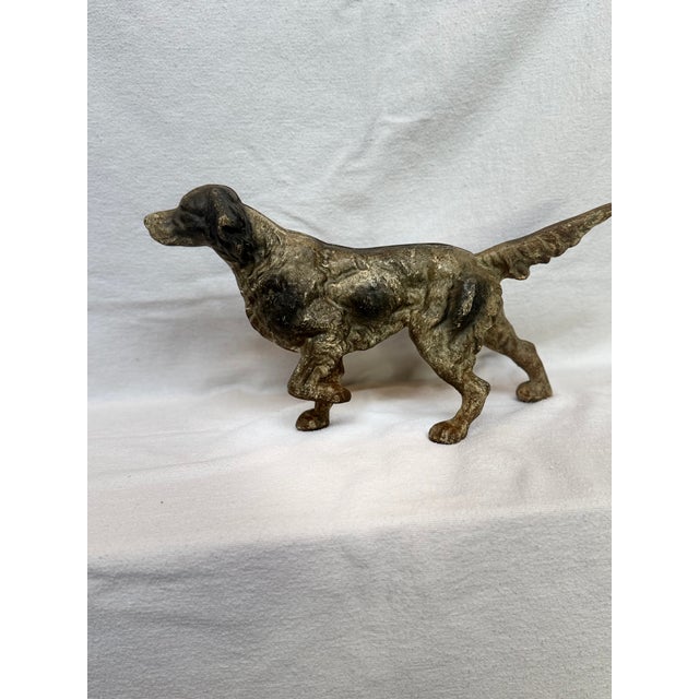 Metal Beautiful Vintage Cast Iron English Setter Large For Sale - Image 7 of 12