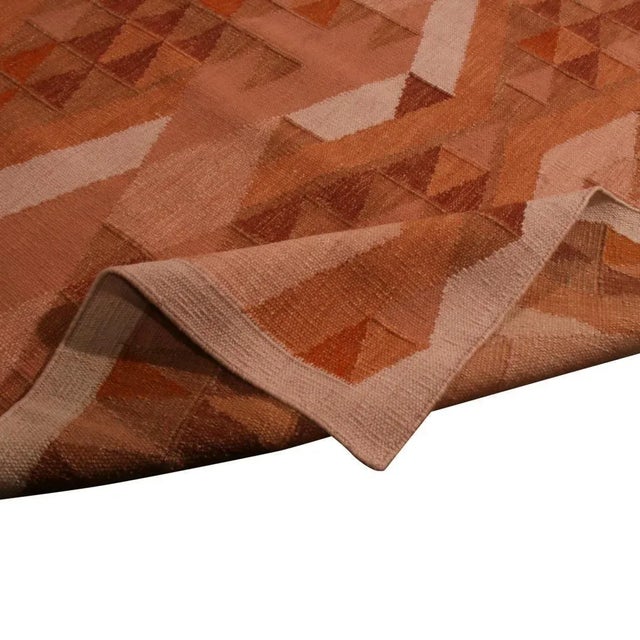 Rug & Kilim's Scandinavian Beige-brown Peach and Orange Wool Rug 14x20 For Sale In New York - Image 6 of 6