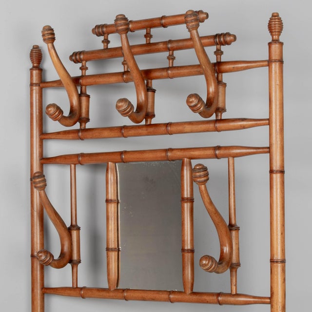 19th Century French Faux Bamboo Hall Tree or Coat Rack For Sale - Image 4 of 10