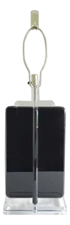 1970s Clear and Black Lucite Table Lamp With Lucite Finial