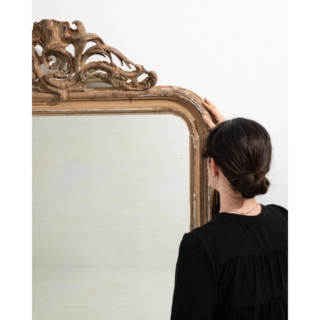19th Century France Cream Wood Full-length & Floor Mirrors For Sale - Image 10 of 10